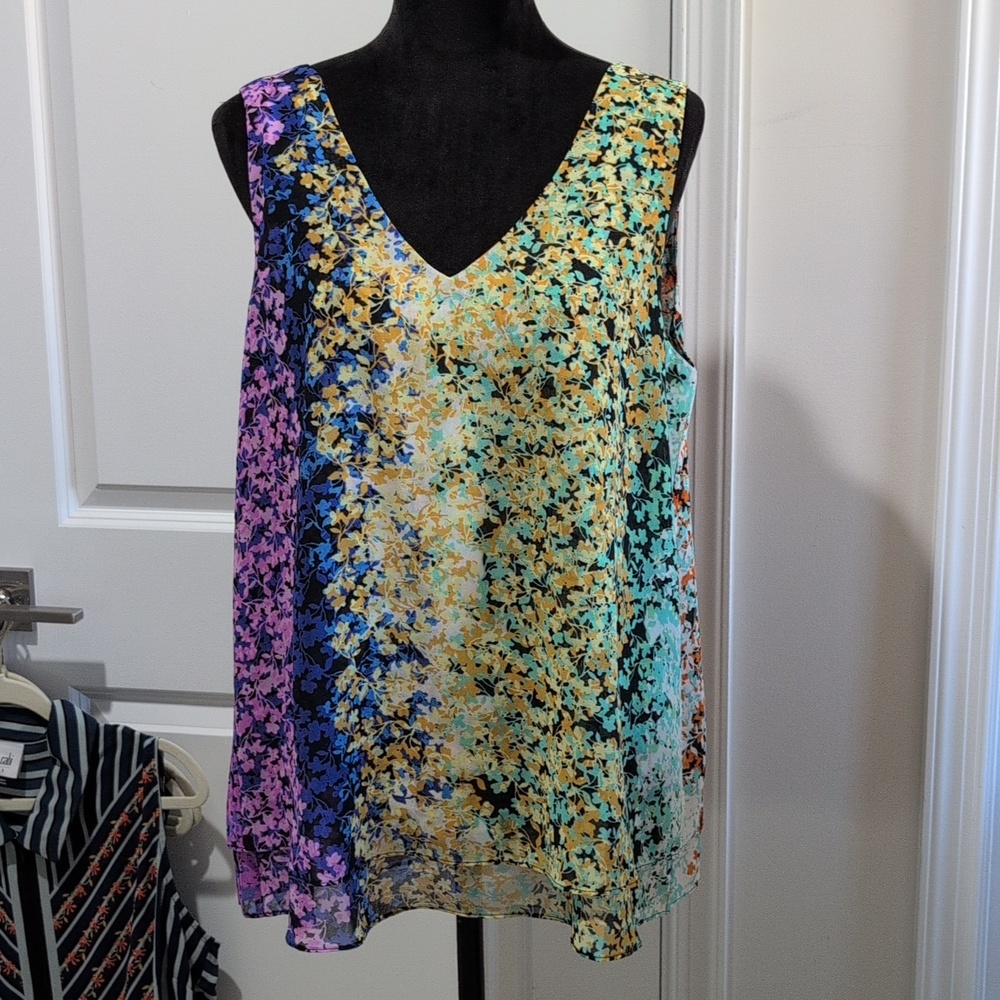 NWOT Cabi 5538 Multi Color Merry Go Round Tank Top